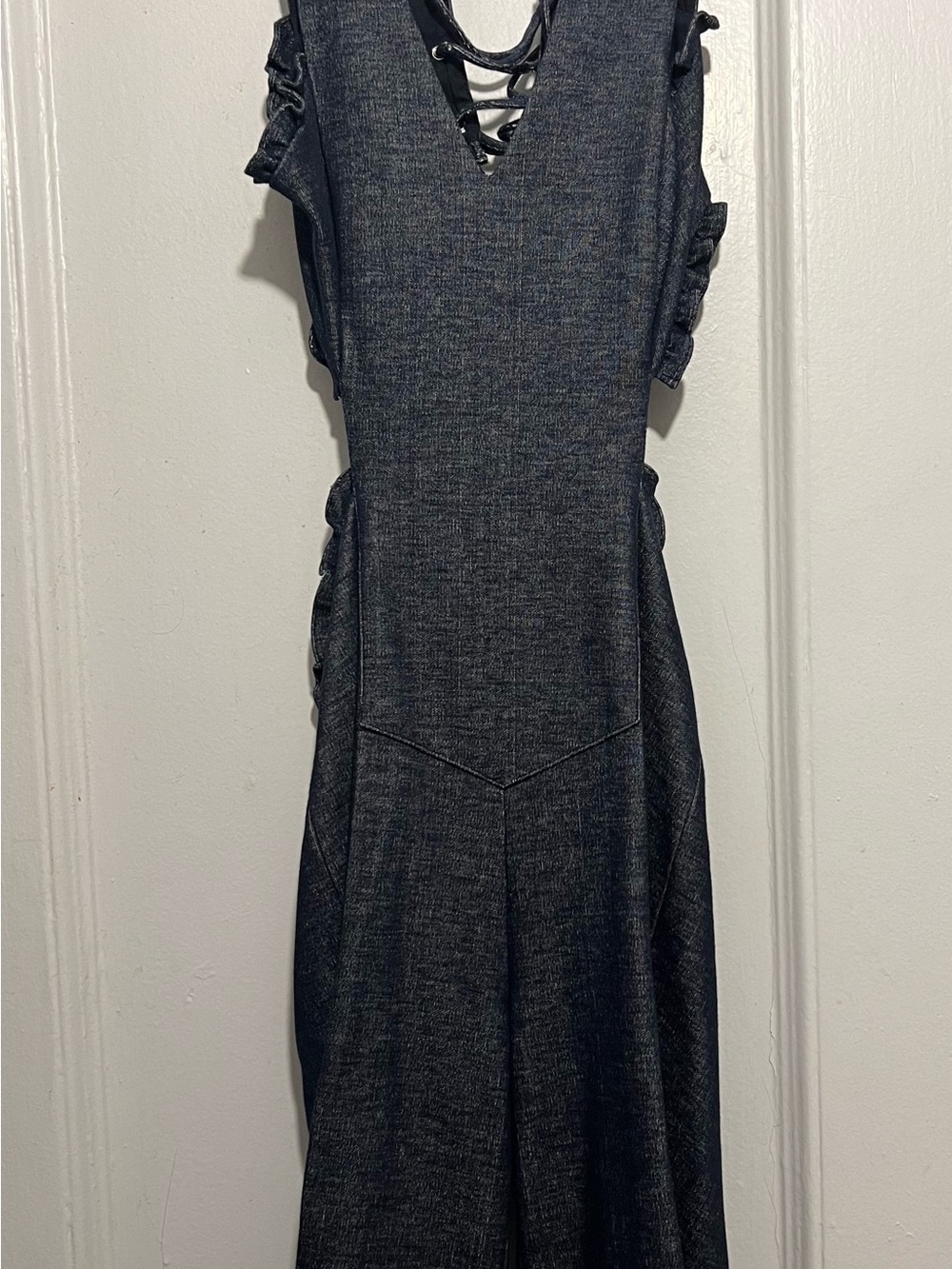 Marissa Webb Alicia Double Knit Cropped Pants Jumper Black Sea/ Charcoal.